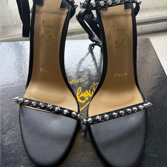 Christian Louboutin Black Studded Heels - Picture 1 of 3